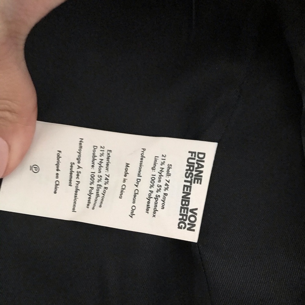 NWOT Diane Von Furstenberg Flynn Blazer Black cady - Picture 9 of 9